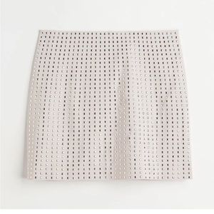H&M cream studded mini skirt silver size 12